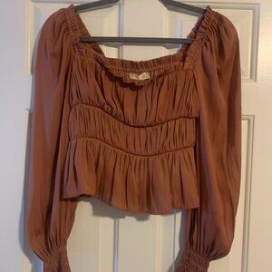 ALTAR'D STATE, MAUVE/PEACH LONG SLEEVE TOP, XS